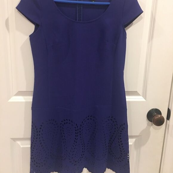 Ann Taylor Loft size 0 petite blue midi dress - Picture 1 of 5